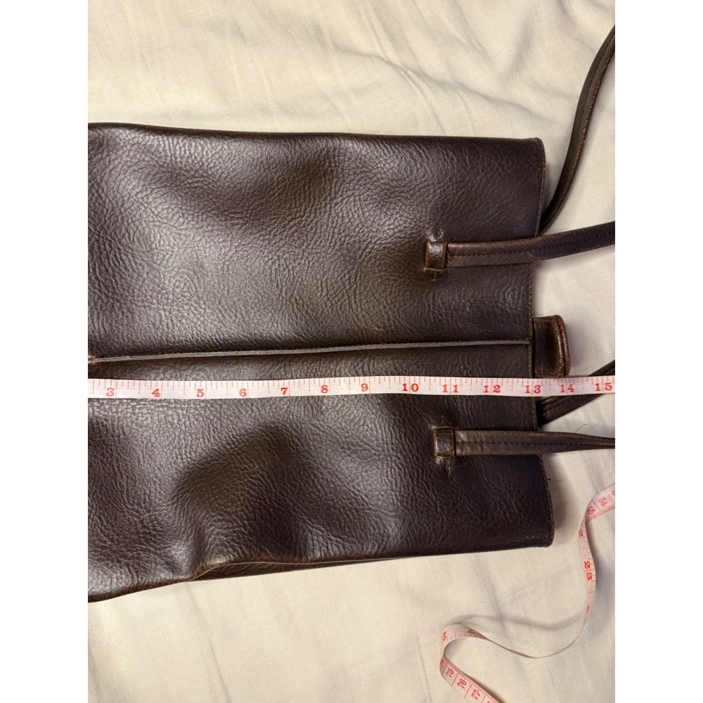 Vintage Liz Claiborne North South Leather Tote Chocolate Brown 90s